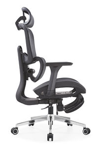 Moderner Luxuriöser Schwarzer Vollnetz Verstellbarer Ergonomischer Chefsessel mit Hoher Rückenlehne 3D-Kopfstütze 4D-Armlehne Fußstütze 5 Jahre Garantie - Product Image 2