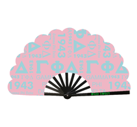 Éventail pliant portable en dentelle Gamma Phi Delta, idéal pour les fêtes, cadeau souvenir, symbole de la sororité, imprimé, en promotion