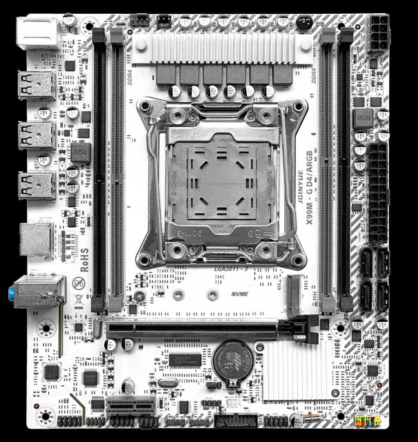 JGINYUE ATX X99M-G D4 ARGB LGA2021-3 Motherboard Supports Intel E5 2666V3/E5 2696V3/E5 2680V4/E5 2678V3/i3 12100F/i5 12400F
