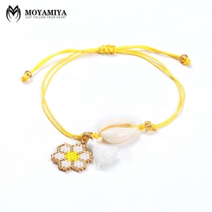 MI-B180297 Moyamiya Miyuki joyería de moda nazar boncuk encanto hecho a mano cowrie shell joyería tejida pulseras - Product Image 3