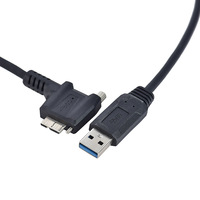 Connecteur Micro-A mâle coudé USB 3.0 en PVC pour caméra industrielle, câble de données et d'alimentation pour disque dur mobile, montage sur panneau, rotation à gauche