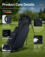 Sac de golf à bandoulière en cuir PU, fabrication directe d'usine OEM, logo personnalisé, couleur personnalisée, imperméable, durable, léger, grande capacité