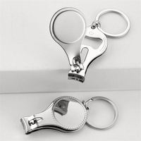 Coupe-ongles portable multifonction personnalisable en acier inoxydable, décapsuleur porte-clés, ouvre-bouteilles manuel, gadgets de cuisine en stock
