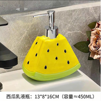Distributeur de savon en forme de fruit, mignon, fraise, citron, pastèque, flacon pompe pour salle de bain, lavage des mains, shampoing