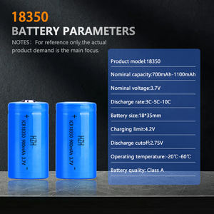 סוללה 18350 l-ion סוללה נטענת מטען ליתיום-<span class=keywords><strong>3.7v</strong></span> סוללת כוח 18350 - Product Image 2