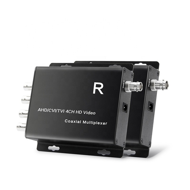 4-Channel Analog/AHD/TVI/CVI HD DC12V Metal Quadruplex Coaxial Video Multiplexer Balun 720P-1080P 100m BNC Head Monitor