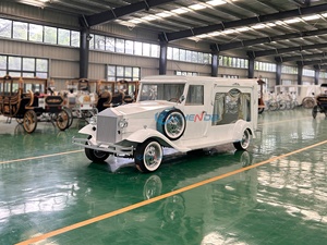 Factory Customized Vintage White Coffin Carriage Horse Wagon Antique Electric Buggy Electric Funeral Horse Hearse - Product Image 3