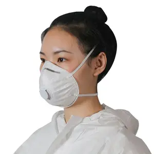 Masque anti-poussière élastique frontal OEM avec embout nasal en aluminium Lot de 10 masques anti-poussière industriels ffp2 avec valve pour le ponçage des cloisons sèches des mines de charbon