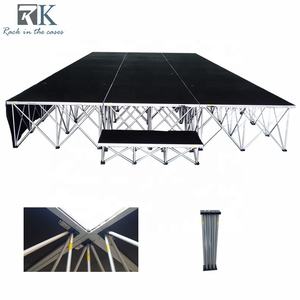 Modular Stage 1x1M Quick Mobile Stage Platform with Folding Riser for Event Indoor and Outdoor - Product Image 2
