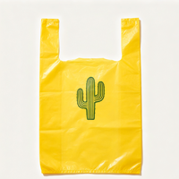Sac de courses en PEHD jaune à motif végétal frais, sac de transport en plastique personnalisé avec logo pour l'exportation en Afrique
