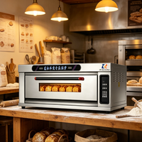 Four électrique infrarouge à haute efficacité en acier inoxydable, simple couche, 3 plateaux, pour pâtisserie, restaurant, boulangerie