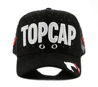 Gorras de Béisbol TOPCAP de Gamuza con Tachuelas de Diamantes para Hombre, Gorras Deportivas de 5 Paneles con Logotipo Personalizado