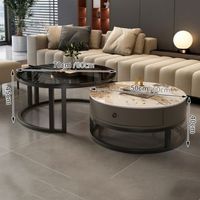 Table basse moderne minimaliste extensible avec plateau en verre, structure en métal, rangement, facile à nettoyer, meubles de salon