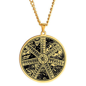 Collier pendentif en acier inoxydable, oracule <span class=keywords><strong>des</strong></span> dominos, pratique de la divination, talisman de prédiction du futur - Product Image 2