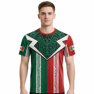 Camiseta Deportiva de Fútbol para <span class=keywords><strong>Hombre</strong></span> con Estampado de Águila de la Cultura Mexicana, Personalizada al por Mayor, Cuello Redondo, Secado Rápido para Gimnasio - Product Image 3