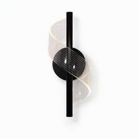 Lámpara de Pared LED Moderna y Elegante con Cinta Negra y Puntos Espirales para Dormitorio, Pasillo, Sala de Estar, Decoración de Hotel