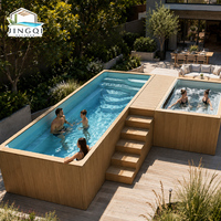 Piscine hors-sol familiale en fibre de verre, jacuzzi extérieur, grande piscine résidentielle de 40 pieds sur 20 pieds, piscine conteneur