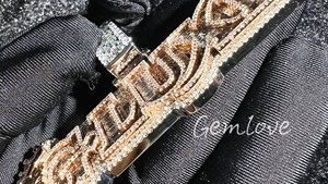 Pendentif Hip Hop Glacé Personnalisé pour Hommes en Or Jaune 18K Diamants de Laboratoire 2025 Bijoux de Rappeur Cadeau Parfait Collier Lettre de Diamant - Product Image 5