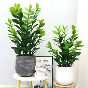 Arbre de coco artificiel en plastique vert, décoration de bureau, plante pour rocher décoratif, pour Noël et Pâques - Product Image 2