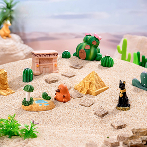 Venta al por mayor Antiguo Egipto Desierto Ciudad Castillo Pirámide Estatua de piedra Oasis Perro Modelo Resina Ornamento Artesanía - Product Image 2