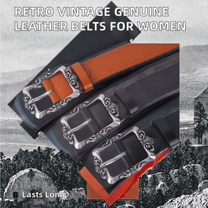 Cinturones de Mujer Retro Vintage, Duraderos y Ecológicos, con Hebilla de Aleación y Cuero Vacuno Genuino, Oferta de Fábrica - Product Image 2