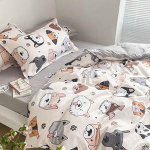 Custom Size Cartoon Flowers Numbers Printed Polyester 4 Piece Bedsheet <strong>Duvet</strong> Cover Bedding <strong>Sets</strong> - Product Image 1