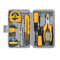 Ensemble d'outils de bricolage pour femme, rose/jaune, 13 pièces, pinces, tournevis, mètre ruban, clés hexagonales, kit d'outils manuels ménagers, cadeau