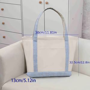 Sac fourre-tout en toile personnalisé, sac cadeau pour demoiselle d'honneur, sac à main brodé avec nom pour la plage, les voyages, les cadeaux de mariage - Product Image 5