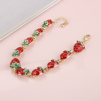 Prachtige aardbeienfruit zomermode armband voor dames