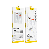 Kabel Data Pengisian Cepat Tipe-C Micro TPE Bi-Color A21T 1M 3A yang Modis untuk Ponsel Android Samsung dan Komputer, Silikon Lembut
