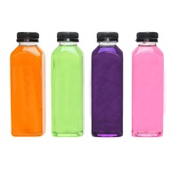 Bouteilles de jus en plastique jetables, 10 pièces, 8oz 12oz 16oz, conteneurs de boissons avec couvercle transparent