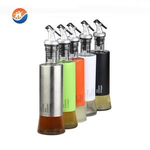 Botella de vinagre de aceite comestible de salsa de soja de vidrio de aceite de oliva recubierto de metal de alta calidad - Product Image 2