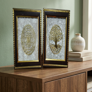 Cadre Arbre de Vie en Pyrite de Haute Qualité – Artisanat Indien Fait Main, Décoration d'Intérieur, Cadeau, Vente en Gros - Product Image 3