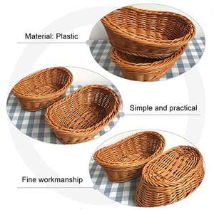 ตะกร้าโชว์ขนมปัง พลาสติกหวาย ทนทาน สำหรับซุปเปอร์มาร์เก็ต ผลไม้ ผัก สำหรับร้านเบเกอรี่ ร้านขายของเกษตร และการขายปลีก - Product Image 5