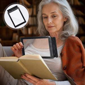 แว่นขยายหน้าเต็มทรงสี่เหลี่ยมผืนผ้าสำหรับอ่านเลนส์หลอดไฟ LED 3X แบบเรียบง่าย - Product Image 2