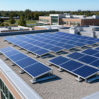 Système de montage solaire pour toit plat anodisé en aluminium 6005-T5+ SUS304, support de panneau PV, installation rapide, garantie 15 ans, 60 m/s