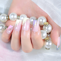 Faux ongles en ABS préconçus, couvrance totale, courts, carrés, à presser, durables, pour usage manuel, motifs variés, bâtonnets en bois, gelée