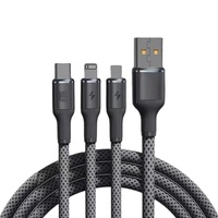 Cable de Carga Trenzado Tres en Uno de 120W con Carga Súper Rápida para Teléfonos Móviles, Compatible con Micro USB y Dispositivos Android Tipo-C