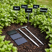 Marqueurs de plantes en aluminium, piquets de jardin anodisés noir mat avec pointe acérée pour l'identification des légumes et des fleurs, résistants aux intempéries