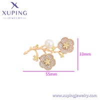 A00912321 Perhiasan Xuping Bros Elegan Lapis Emas 18K Warna Kuning Motif Bunga Plum untuk Wanita