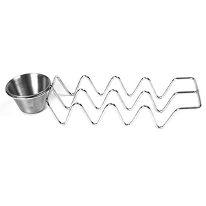 Support à double niveau moderne en acier inoxydable 304 de type W pour burritos et tacos, pour la cuisine - Product Image 4