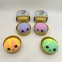 Jouet sensoriel anti-stress à presser, type boule, 25 cm, géant, moelleux, scintillant, en forme de boulette, pain vapeur ou Baozi, boîte mystère