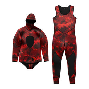 ชุดดำน้ำสำหรับผู้ชายแบบขายส่ง ขนาด 5 มม. พร้อมฮู้ด ชุดดำน้ำลายพรางนีโอพรีน กางเกงและเสื้อฮู้ด ชุดเว็ทสูทแบบเปิดเซลล์ 7 มม. - Product Image 6