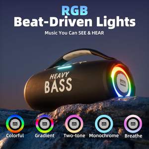 Altavoz Portátil con Bajos Potentes, Alimentado por Batería, 80W de Potencia Máxima, 20 Horas de Reproducción, IPX6 Impermeable, Sonido Estéreo, Uso en Exteriores - Product Image 5