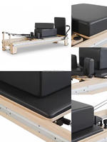 Lit de Pilates en bois MJD W46 avec fonctionnalités réglables, durable et portable pour la maison et le studio, Reformer Pilates