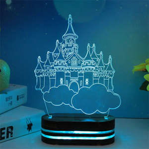 3d Lamp Night Light Heart Decoration <strong>Changing</strong> Led Light Touch Control Bedside Lamp - Product Image 1
