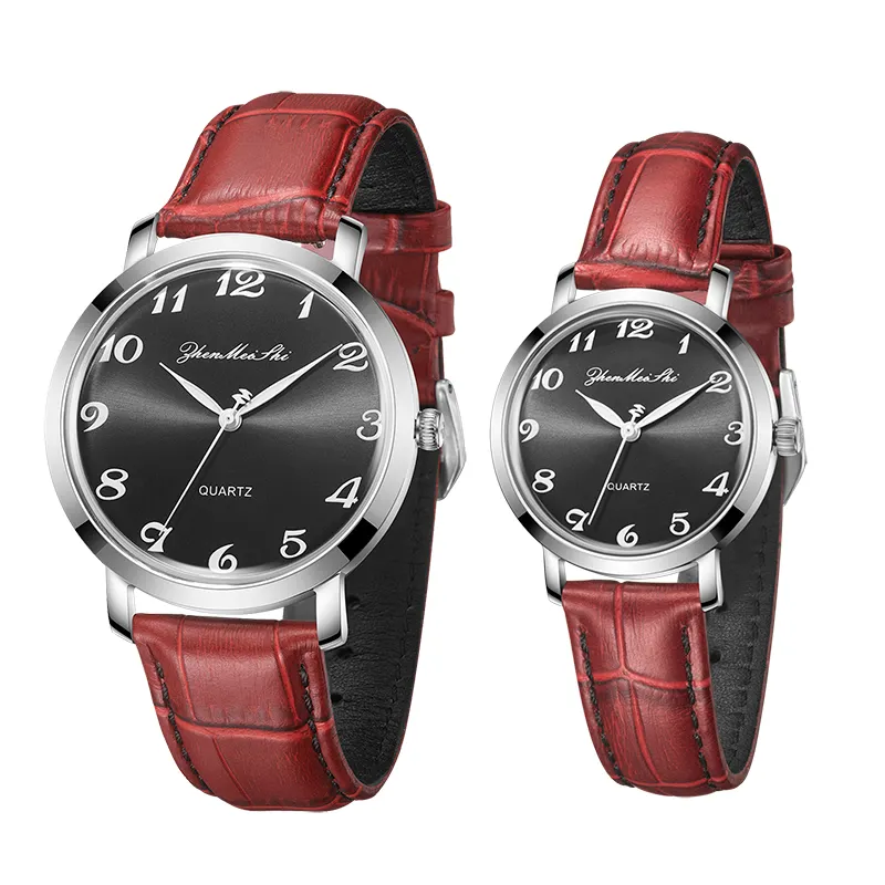 2022 Hot seller couple watches lover sapphire crystal leather belt watch set Contains Box Women Quartz Watches