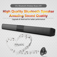 BS-28B, Soundbar untuk TV dengan FM, Speaker Nirkabel Soundbar Sistem Suara Surround Home Theater Koneksi Kartu TF/Aux/RCA