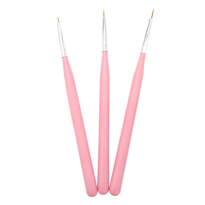 Lot de 3 pinceaux de précision pour nail art, manche en bois, poils en nylon durables, 7mm, 9mm, 11mm, pour traçage et détails, pinceaux de manucure professionnels - Product Image 2