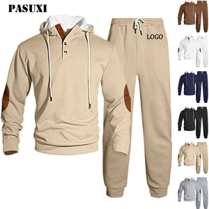 PASUXI Custom Luxury Design Streetwear Oversized Hoodie Set <strong>Tracksuits</strong> for Men Jacket Top Pants Sweatsuits 2 Piece Set - Product Image 1